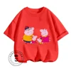 2024 Children Summer Peppa Pig Animated Cartoon Character Print Design O-neck Loose Version Type and Sporty Short Sleeve T-shirt 6