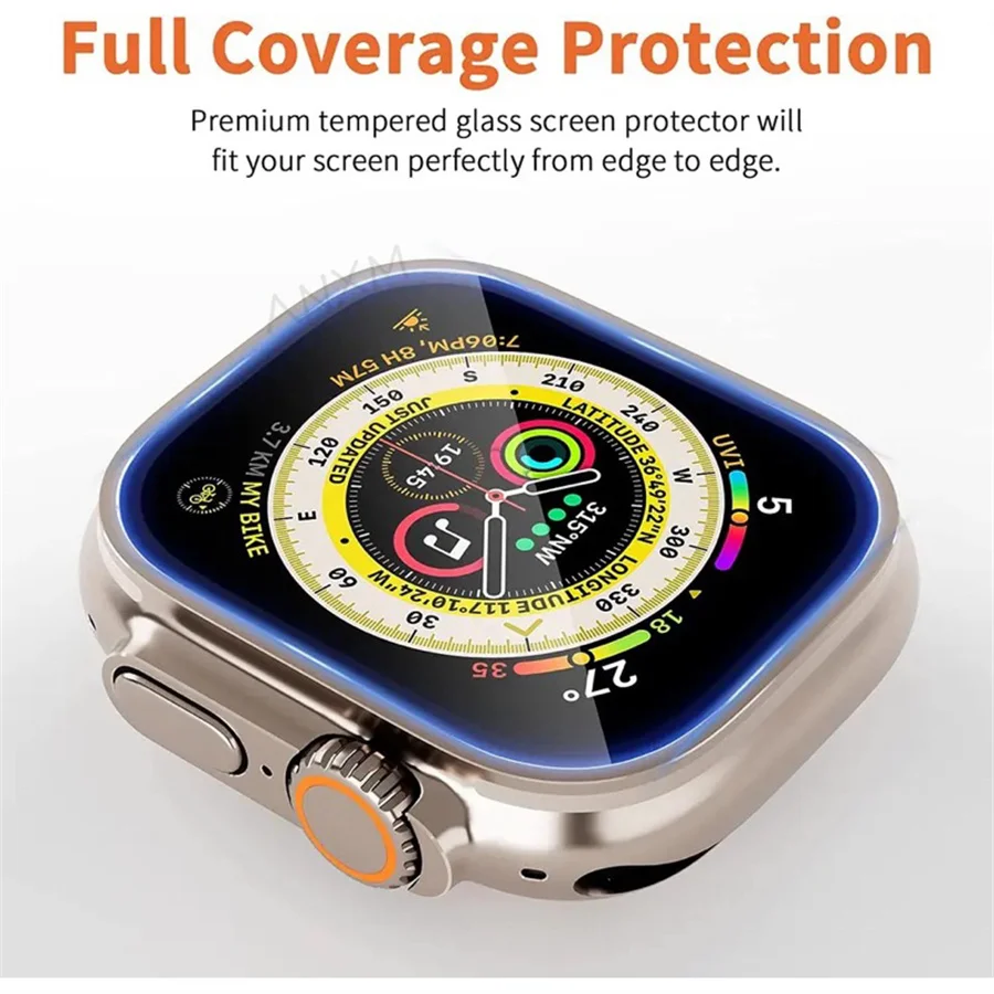 Tempered Glass Protector 2Pcs For Apple Watch Ultra 2 49mm Alignment Tool Screen Protector Easy Install Kit