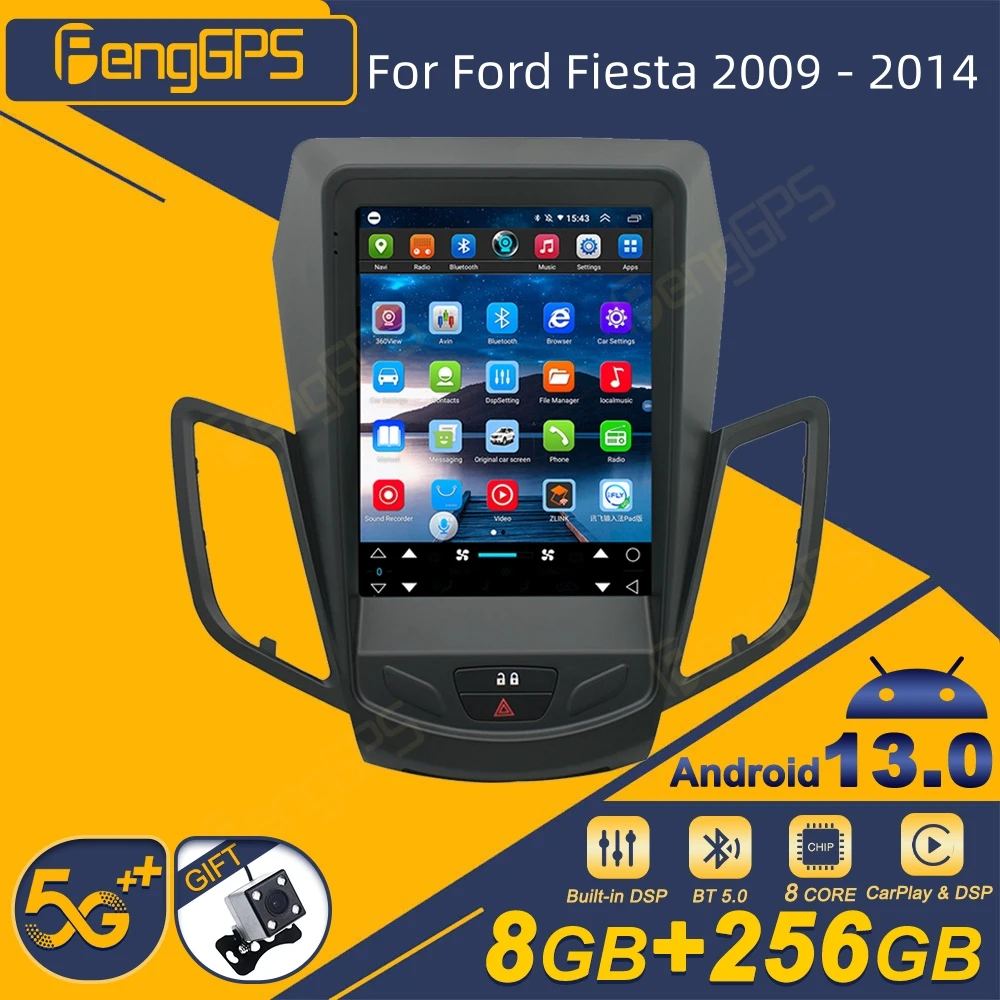 Per Ford Fiesta 2009 - 2014 Autoradio Android Ricevitore Stereo 2Din Autoradio Lettore Multimediale Gps Navi Head Unit Screen