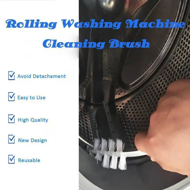 Rolling Washing Machine Cleaning Brush Skinny Cleaning Brush Rotating Head  Long Handle Floor Drain Washing Machine Inner Barrel