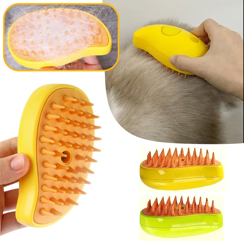 3in1PetBrushCatSteamBrushSteamyDogBrushElectricSprayCat