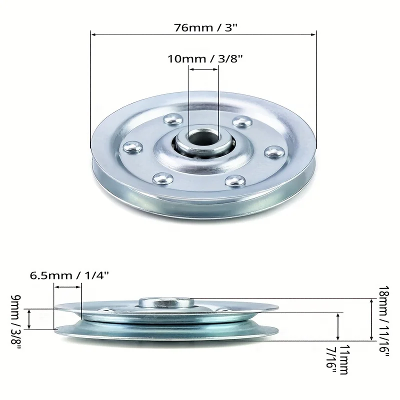 76mm 차고 문 케이블 풀리 3/8인치 보어, 차고 문 스프링 시스템용 고하중 강철 시브