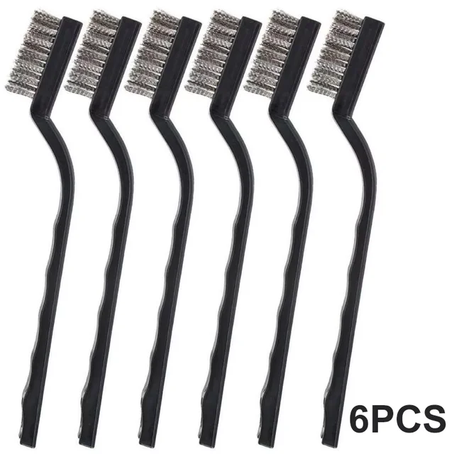 Ensemble de 6 petites brosses métalliques, brosses de nettoyage pour pièces mécaniques, dérouillage, enlever la peinture, accessoires 17cm x 1cm, fil en acier inoxydable 1