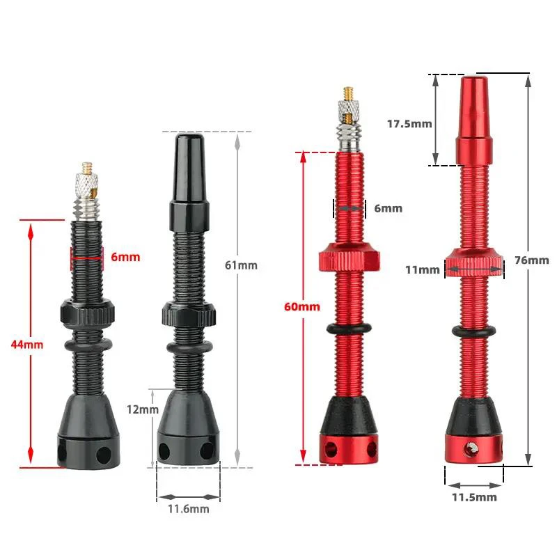 44/60mm Bicycle Presta Valve-Aluminum Alloy Valve for Tubeless Road/MTB/Gravel Bike Uses 1Pair bicycle air valve bicycle tubeless valve bicycle valve