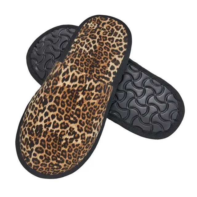 Custom Cheetah Leopard Skin Print House Slippers Soft Warm Animal