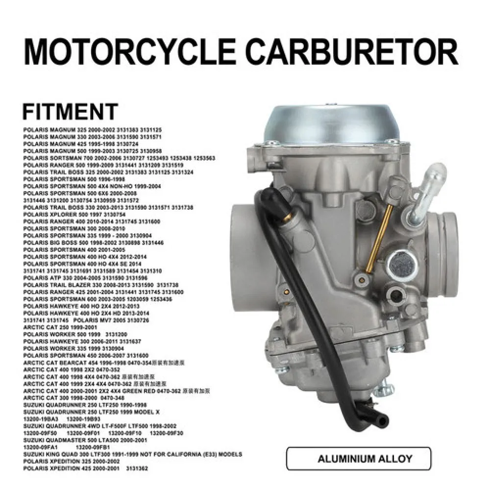 

Motorcycle Motocross Carburetor Durable Carb Aluminum For SUZUKI Polaris Sportsman 300 08-10 Polaris Sportsman 335 1999-2000