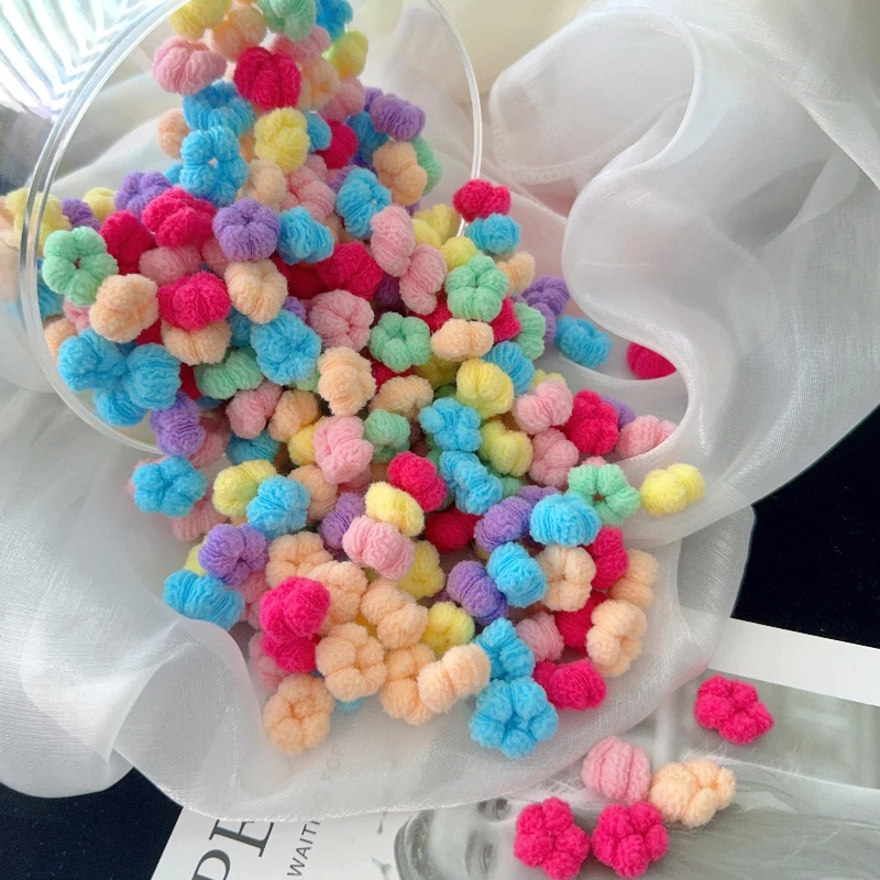 50 Teile/los Kinder Einfarbig Grid Welle Elastische Haarbänder Baby Mädchen Scrunchie Gummibänder Kind Süße Nette Haar Zubehör