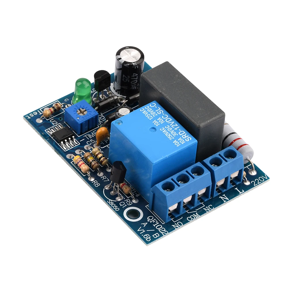 0-10h/0-100min/0-10min/0-10S Delay Close Switch Module Adjustable Timing Close Board AC 220V Timer Relay Delay Switch Module