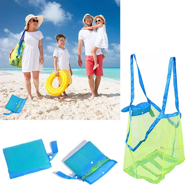 Sac de rangement portable en maille pour enfants, sacs de rangement pour  jouets pour enfants, natation, grand sac de plage pour serviettes, trousse  de maquillage cosmétique pour femmes - AliExpress