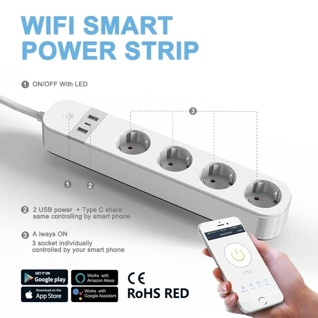 WiFi Smart Power Strip Surge Protector