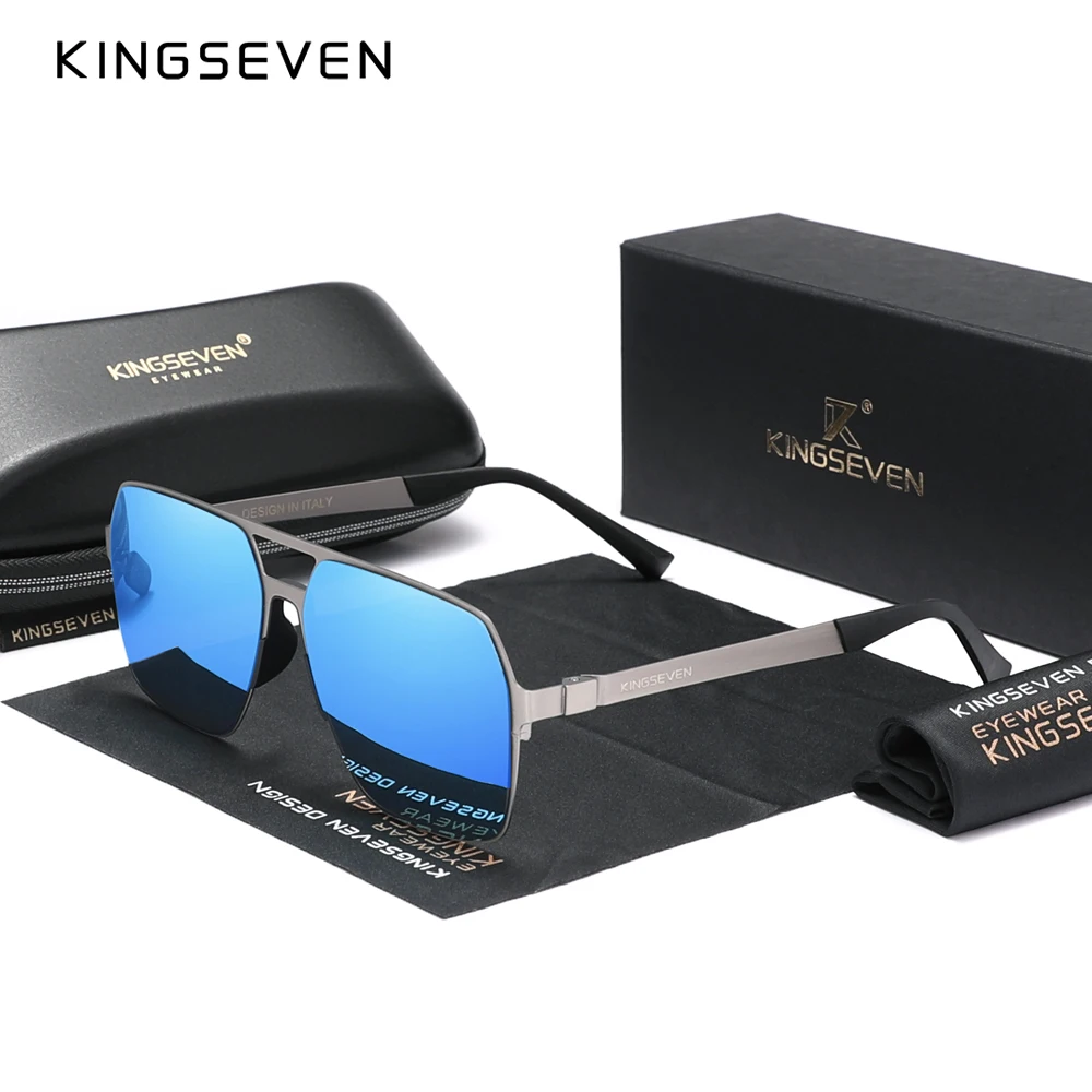 KINGSEVEN-gafas de sol polarizadas para hombre, lentes de sol Ultra delgadas, estilo Retro, UV400, 2023
