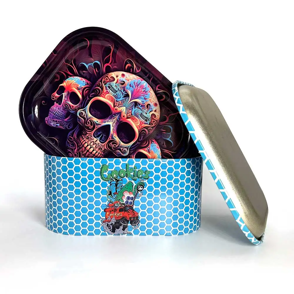 Portable Trendy Cool Metal Cigarette Storage Box, 18x14cm