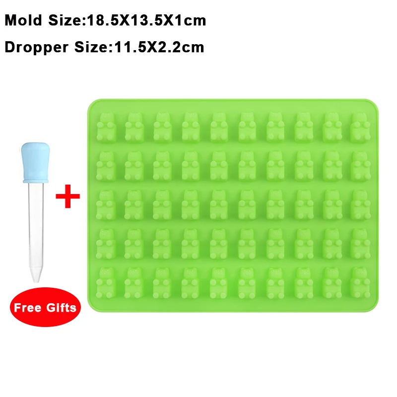 Silicone Gummy Bear Candy Mold with Dropper - DIY Chocolate and Fondant Decorating Tool