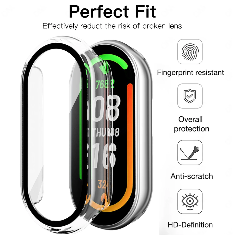 for Xiaomi Band 10 9 7 6 NFC 5 4 PC Hard Case with Screen Protector Shockproof Cover Case for Mi Band10 Band9 SmartBand Shell