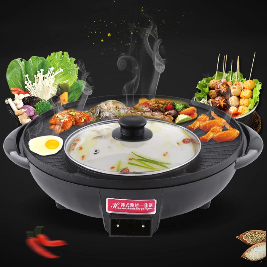 VEVOR 2 in 1 Electric Hot Pot and Grill, 2200W Separate Dual