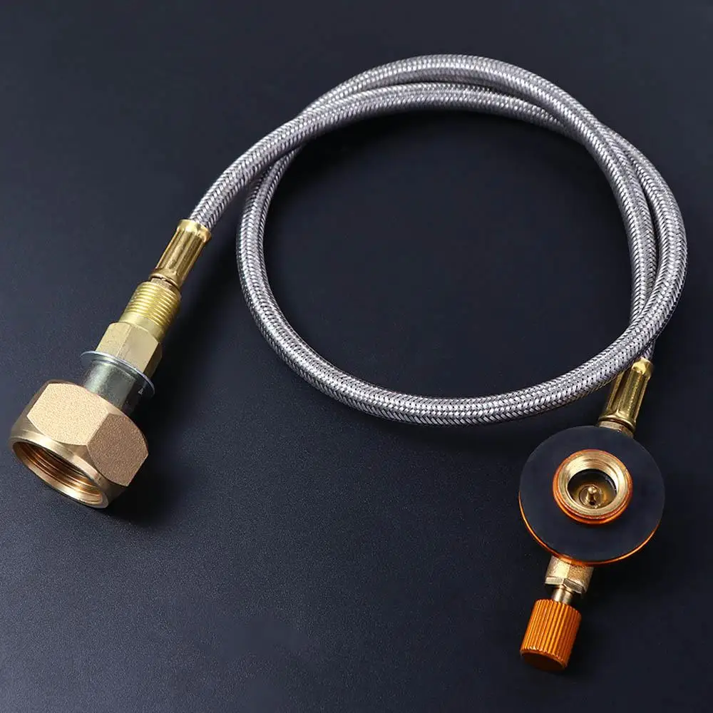 Save Durable Gas Charging Valve Flat Cylinder tank Stove Metal Tube Gas Stove Coupler Container Adapter Propane Refill Adapter