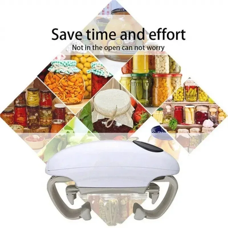 Electric Can Opener Smooth Edge Practical Automatic Jar Bottle Openers Double ear can opener kitchen glass can opener 6