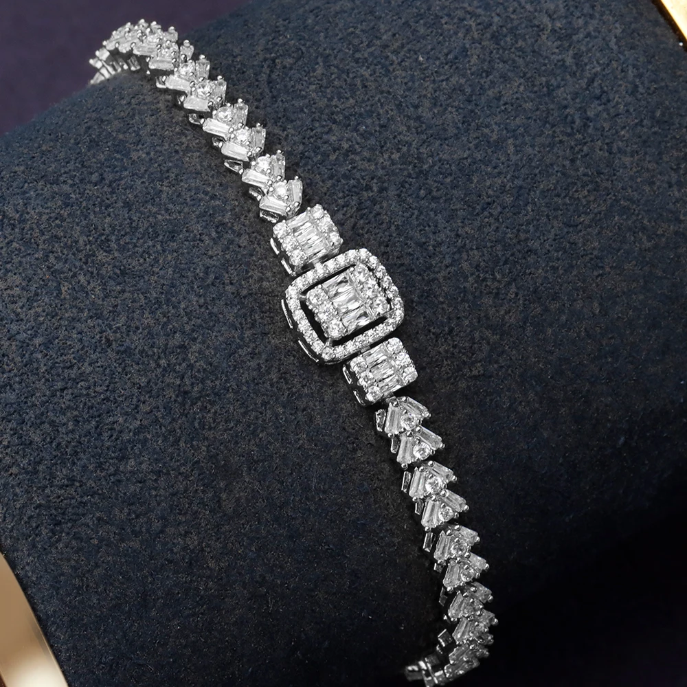 

Bride Talk Elegant Full Micro Pave Zircon 18K gold Color CZ Bracelet for Women Fashion Wedding Party Jewelry Bangle