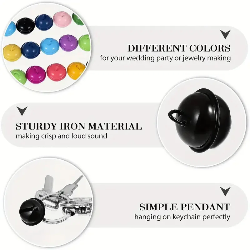 Christmas Decorations 10-50pcs 17mm Colorful Jingle Bells Iron Pendants Hanging Christmas Tree Ornaments Party DIY