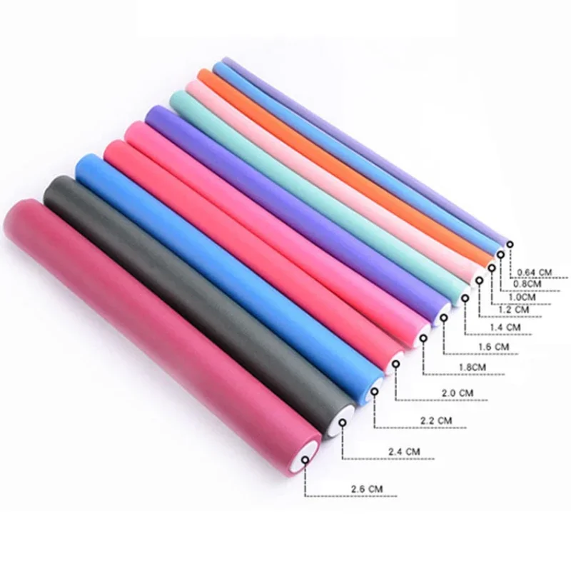 Hair Styling Tool 10pcs Foam Heatless Curling Rod Soft Bendy Twist Curls Sponge Hair Curlers Rollers DIY Set