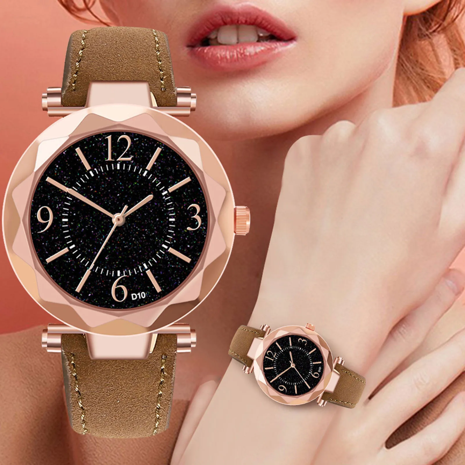 

Модные Женские однотонные кварцевые часы с кожаным ремешком, цифровые часы для женщин, водонепроницаемые часы для женщин, круглые женские синие