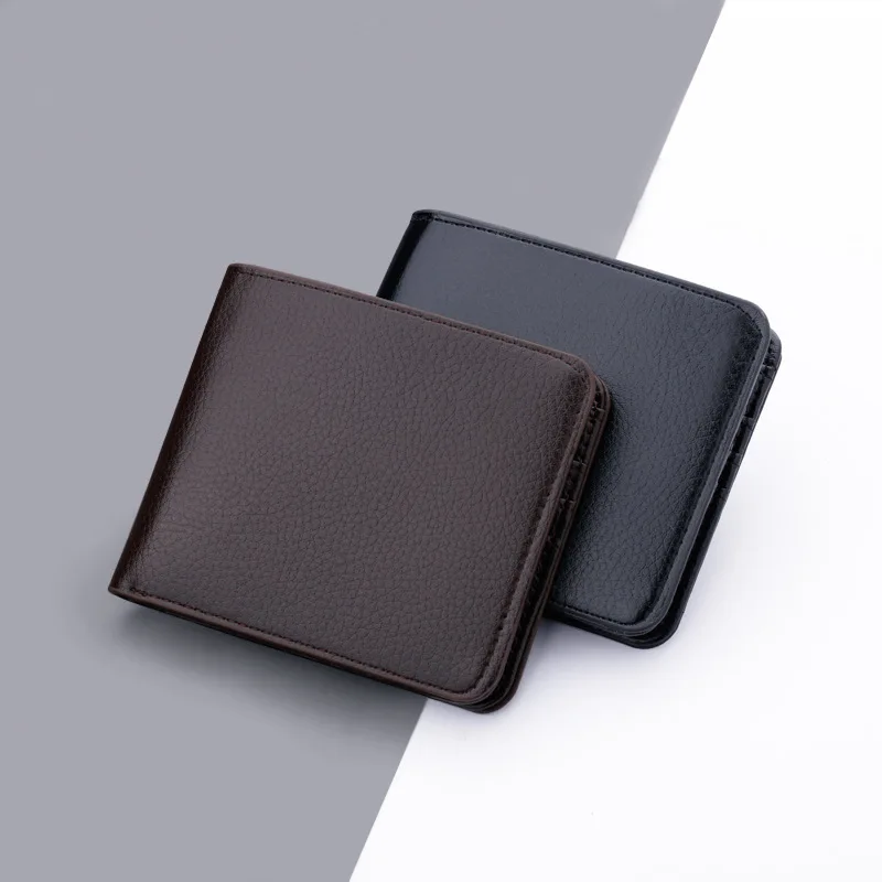 Solid Wallet Man Short Wallet High Quality Card Holder Business Pu Leather Solid ...