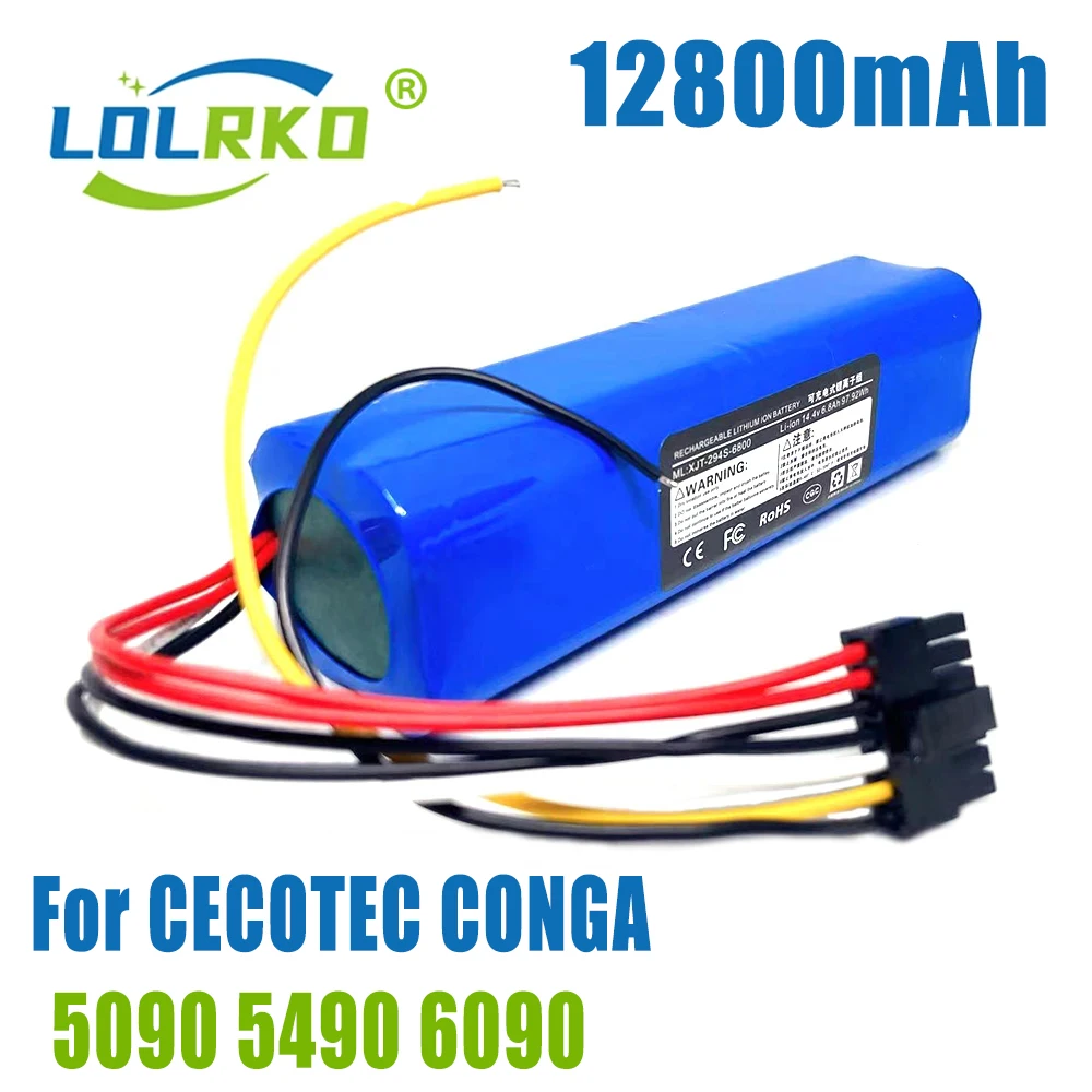 Новый 14,8 V 12800mAh INR18650 MH1-4S2P-300S Robot Аккумулятор для робота-пылесоса Cecotec Conga 5090 5490 6090 Новый 14,8 V 12800mAh INR18650 MH1-4S2P-300S Robot Аккумулятор для робота-пылесоса Cecotec Conga 5090 5490 6090