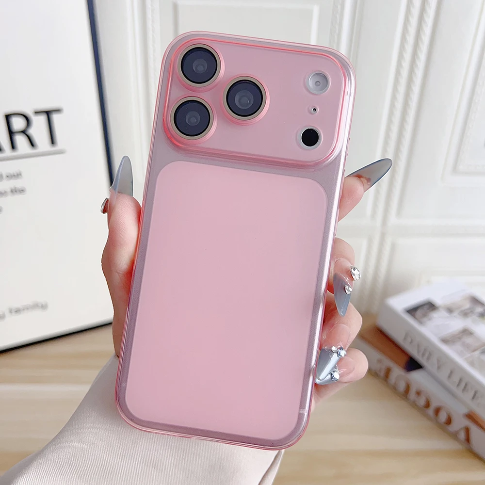 ตัวเลือกสินค้า เคสซิลิโคนนิ่มบางเฉียบ ปกป้องกล้อง iPhone 17 Air 16 Pro Max สีส้มด้านลูกกวาด