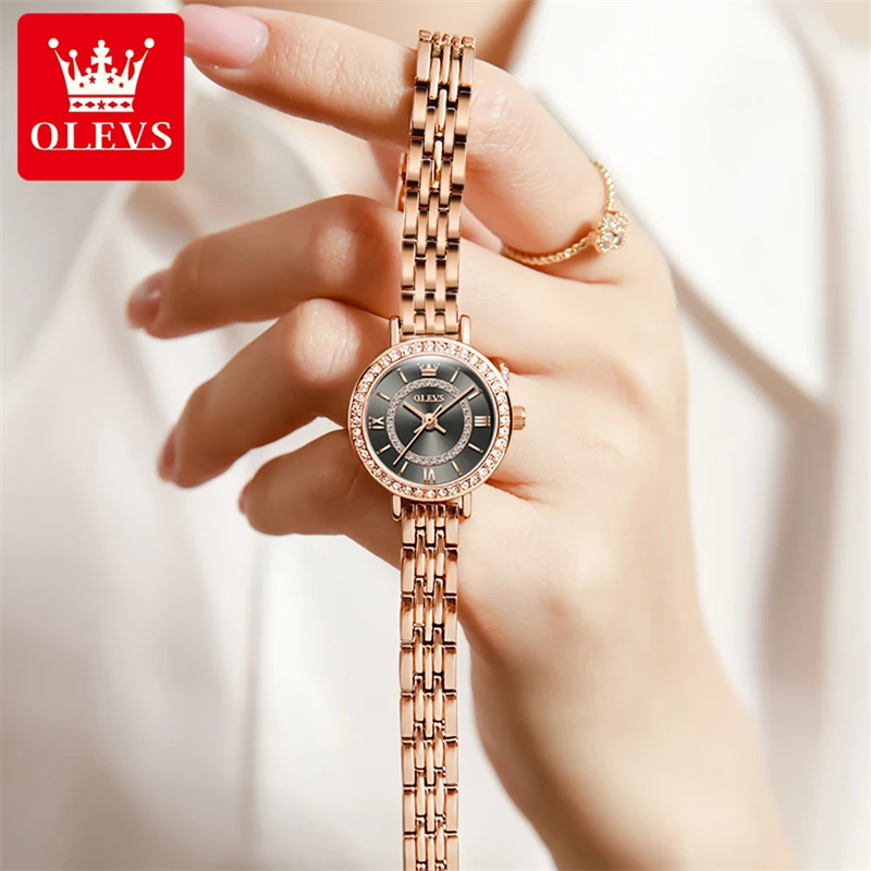 OLEVS New Fashion Quartz Watch for Womens  Stainless Steel Waterproof Womens Watch Top Brand Luxury Wristwatch Relogio Feminino