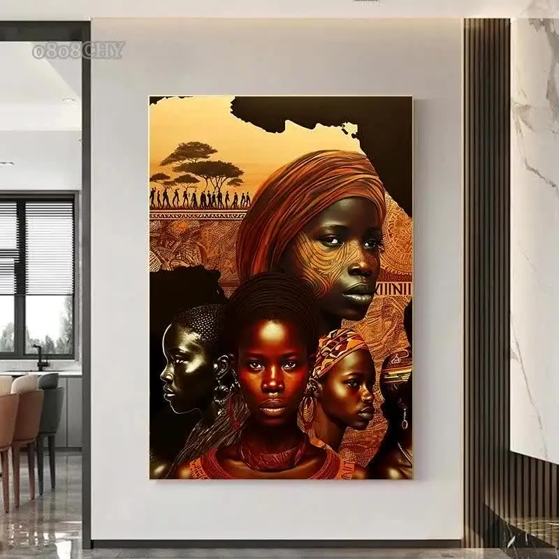 Nsodinevus Arte Della Parete Afroamericana Arte Delle Donne Nere Decorazione Della Parete Per Bagno Camera Da Letto Decorazioni Da Parete Per Ufficio Senza Cornice (20x30 Cm) 8x12 Pollici