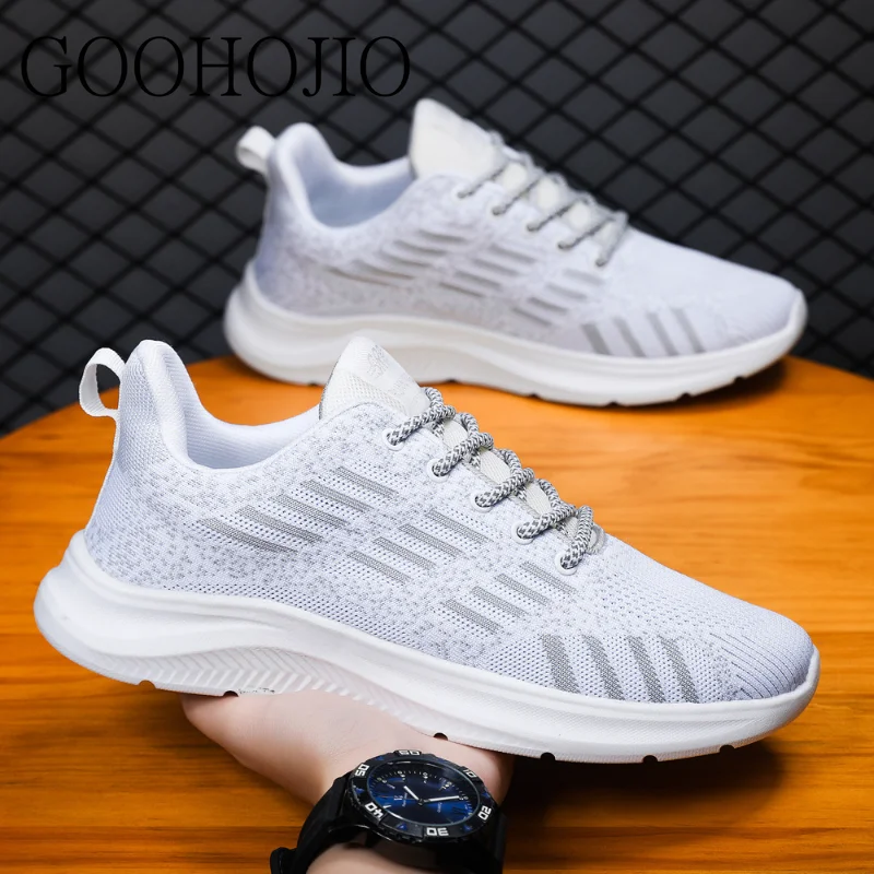 Mesh Men Casual Shoes Male Ourdoor Jogging Trekking Sneakers Lace Up Breathable Shoes Men Comfortable Light Soft Hard-Wearing