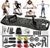 Portable Home Gym System: Large Compact Push Up Board, Pilates Bar & Fitness Accessories with Resistance Bands 1