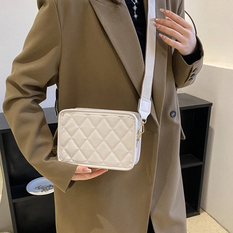 

PU Leather Shoulder Bags for Women 2023 Fashion Texture Rhomboid Crossbody Bags Summer Trend Handbags Designer Phone Hand Bag
