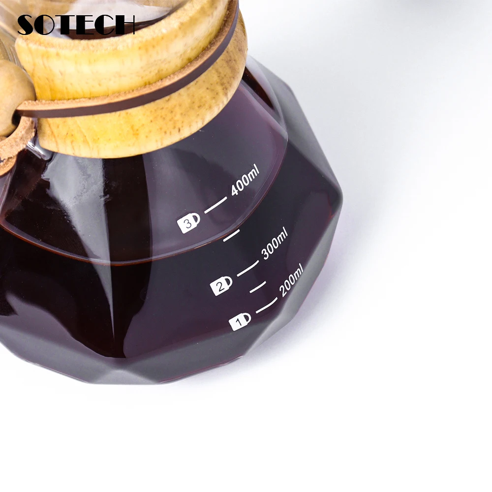 Glass Coffee Pot Drip Brewing Chemex Cafetera 400Ml/600Ml Hand Brewed Coffee Filter Cup Pour Over Maker For Home Office coffee maker coffee pot pour over coffee maker