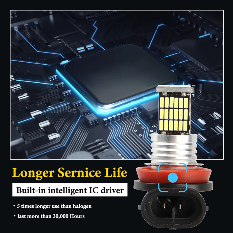 Fog Light H7 LED Bulb H8 H9 H11 9005 9006 LED 4014 Chips 45SMD Lens 12V Car Lamps Driving Auto Lamp Super Bright 2PCS led bulb,led fog light,led light