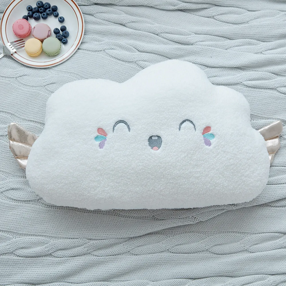Skin-friendly White Cloud Star Moon Angel Wings Soft Stuffed Decor Pillows Cute Sky Pillow 1PC 2