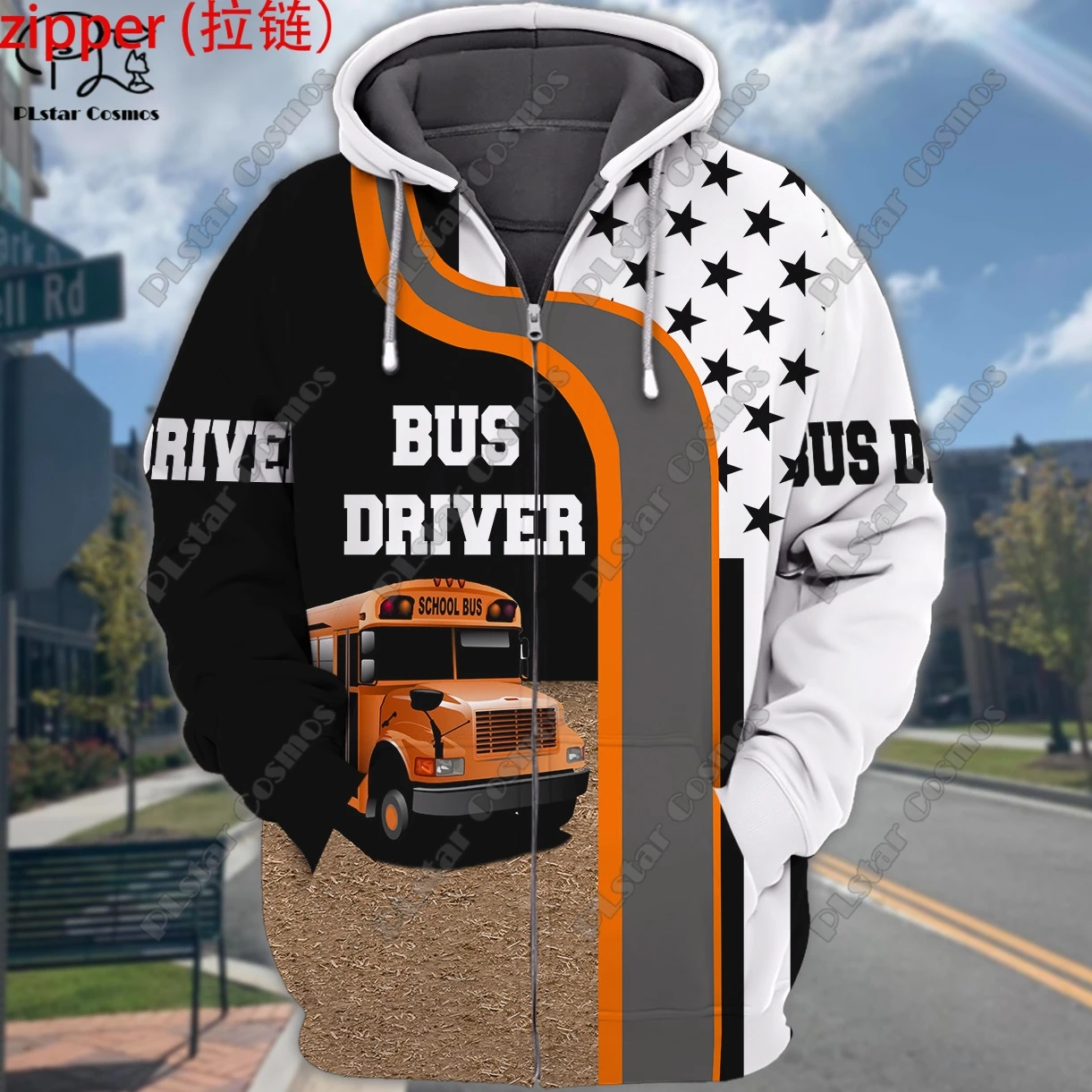 3D printing new car series truck school bus tractor art unisex clothing fun casual hoodie/sweatshirt/zipper/jacket/T-shirt Q-3