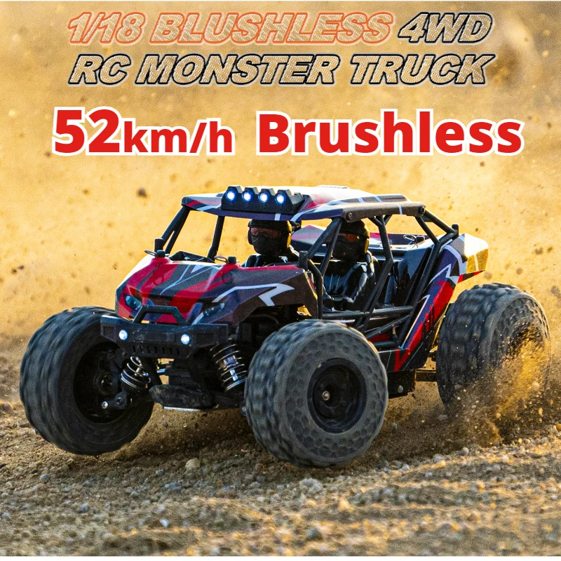 

Rc Cars 52 Km/h Explosion Proof PVC 1: 18 Brushless Four-wheel Drive Full Proportion High-speed Desert Truck Car Gift for Adult