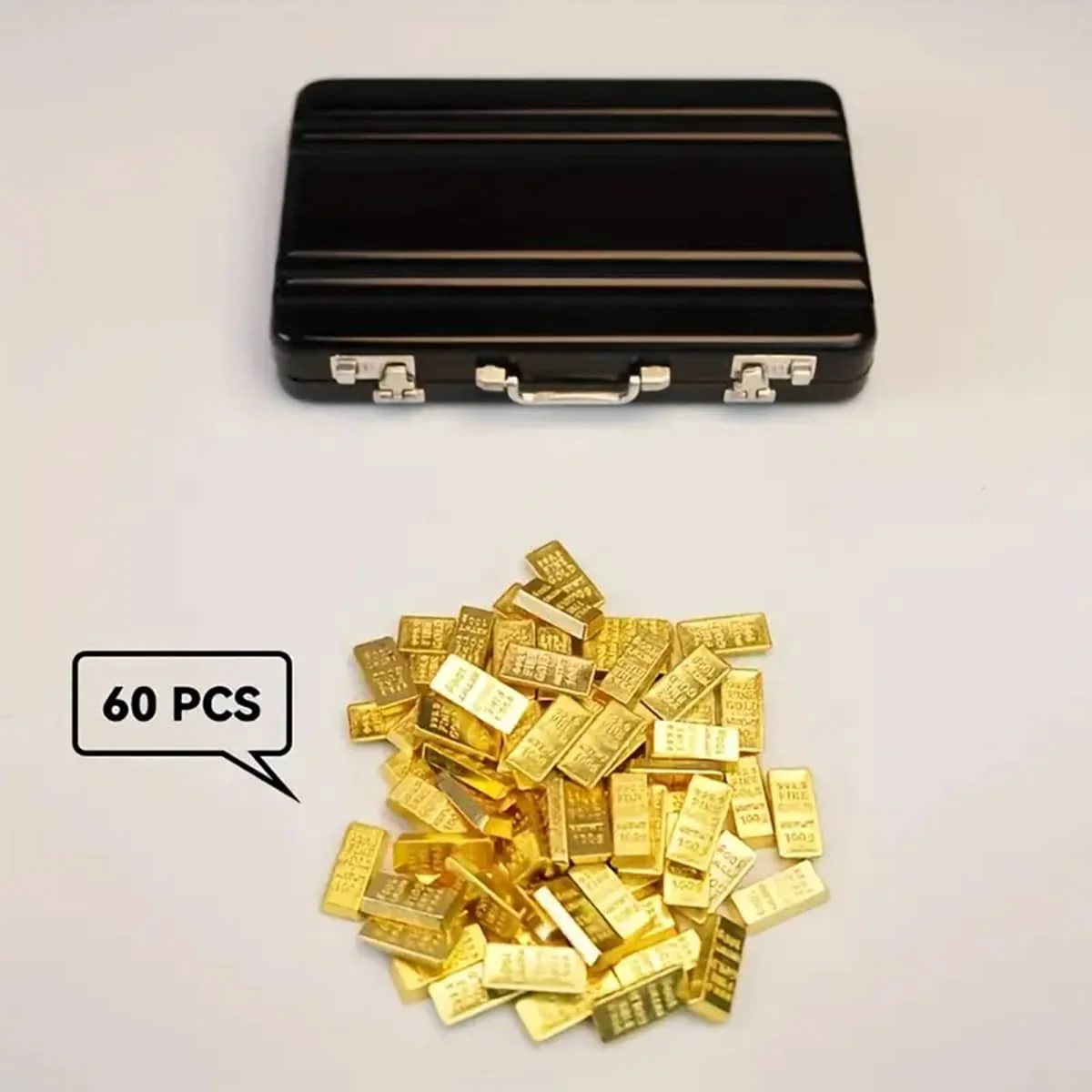 Mini Gold Bar Replica 24K Gold-Plated Alloy Collectible Decorative Display Model for Home/Office Investment Prop Gift