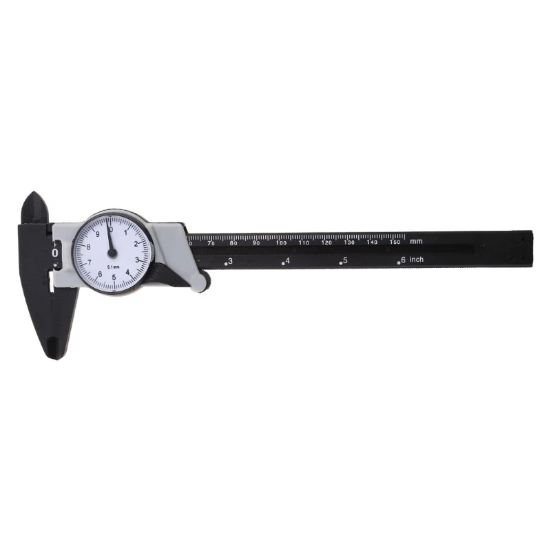 

New 150mm 6inch Dial Caliper Plastic Vernier Caliper 4 Way Gauge Micrometer