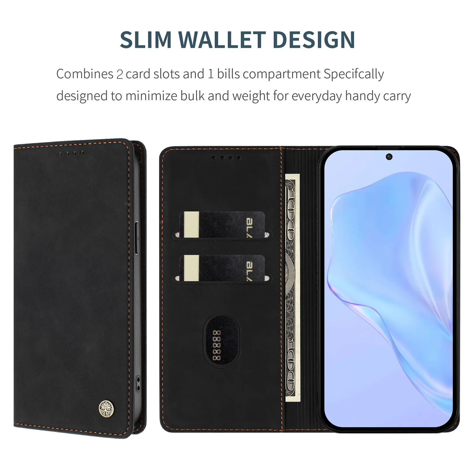 Magnetic Leather Wallet Flip Phone Case