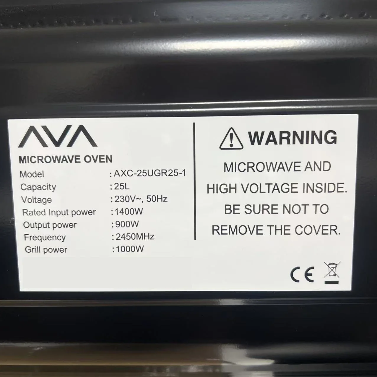 electric built-in microwave oven all in one compact 25L electric oven 220v-50hz EU standard 1000W input black color 6
