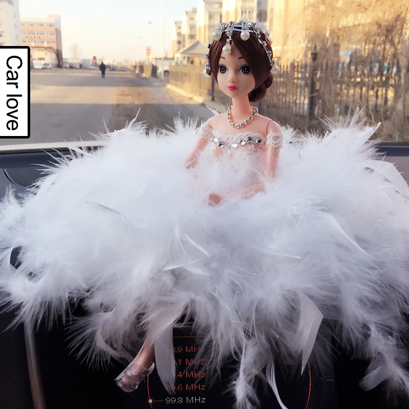 

Car accessories feather creative cute doll car accessories lace wedding doll car accessories female