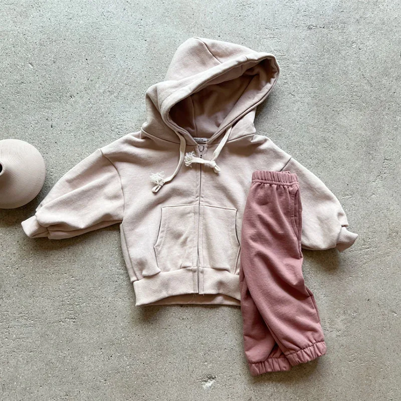 3352C Baby Jackets Autumn New Hot Sale Long Sleeve Casual Boy's Coat Comfortable Hooded Zipper Girl's Sweater Coat