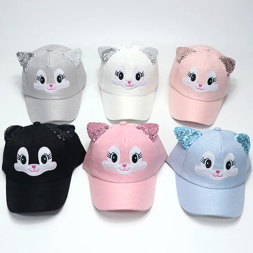 Child Hats Cartoon Cat Cute Ear Baseball Caps Baby Boys Girls Baseball Caps Soft Cartoon Hat Sunhat Baby Care панама детская