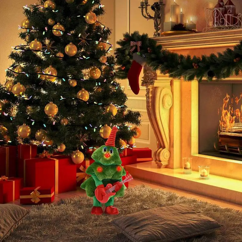 Electric Christmas Tree Singing and Dancing Plush Toys Dolls Funny Rotating Christmas Tree Toys Xmas Gifts Xmas Home Decorations