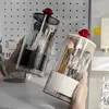 Automatic Lifting Makeup Brushes Holder with Lid Dustproof Makeup Organizer for Vanity Cosmetic Storage Box Lipstick Container 5
