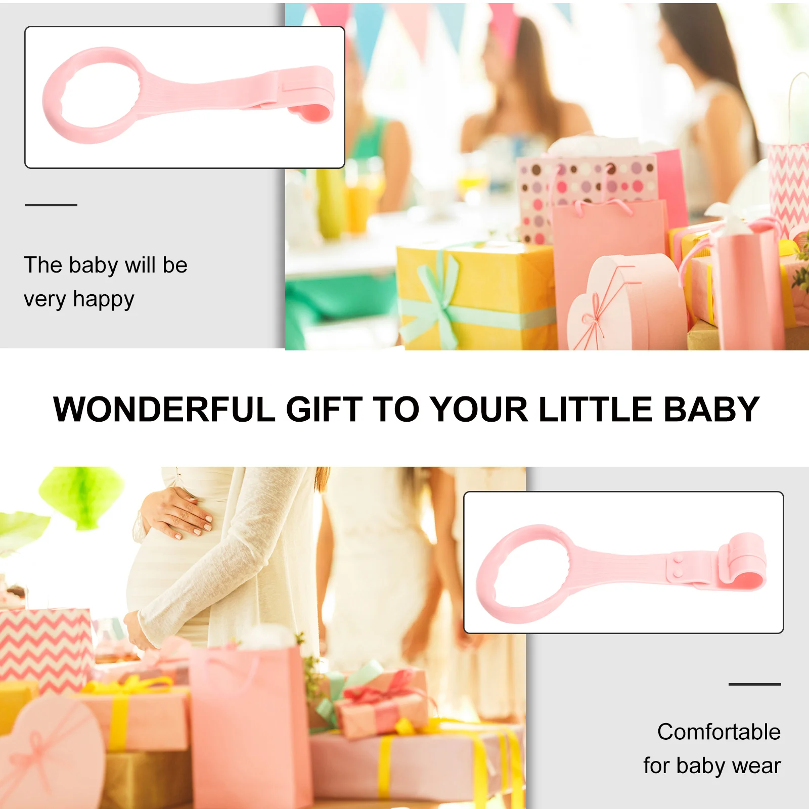 Pink Baby Standing Safety Ring Portable Infant Walker Kids Fitness Pull Up Bars Nursery Crib Rings Stand Up Training Tools Baby
