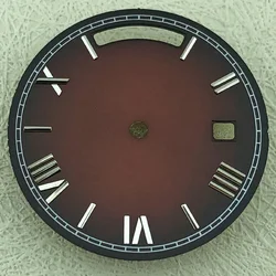 Elegant 31mm Roman Dial with Dual Calendar for Automatic Mechanical Watches (Black brown)