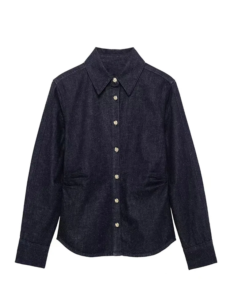 Women’s Blue Distress Printed Top – Trendy & Stylish | Boer & Fitch